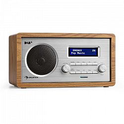 Auna Harmonica DAB+/FM rádio duálny alarm AUX LCD drevená konštrukcia orech
