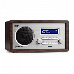 Auna Harmonica DAB+/FM rádio duálny alarm AUX LCD drevená konštrukcia wenge