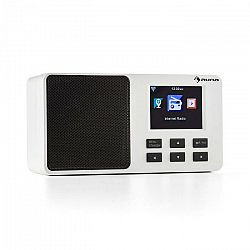 Auna IR-110, biele, internetové rádio, 2,4" TFT farebný displej, akumulátor, W-LAN, USB