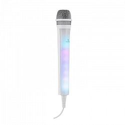 Auna Kara Dazzl, karaoke mikrofón, LED svetelný efekt, biely