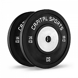 Capital Sports Inval, súťažné bumper kotúče, 50 mm, hliníkové jadro, 2 x 15 kg