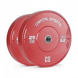 Capital Sports Nipton 25, kotúč, závažie, 2 x 25 kg, tvrdená guma, červený