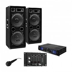 Electronic-Star DJ PA set „DJ–27“, zosilňovač, PA repro, 2000W, USB, SD, MP3