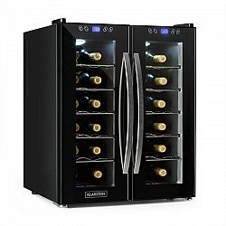 Klarstein SaloonNapa chladnička na víno, objem 67 litrov, 2 presklené dvere, 11-18°C, čierna farba