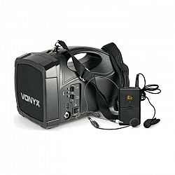 Vonyx ST012, prenosný PA rádiový systém, body-check-mikro SMT USB BT MP3 12 Vdc akumulátor