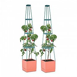 Waldbeck Tomato Tower, črepník na paradajky, set 2 ks, 25 x 150 x 25 cm, mriežka na upínanie, PP